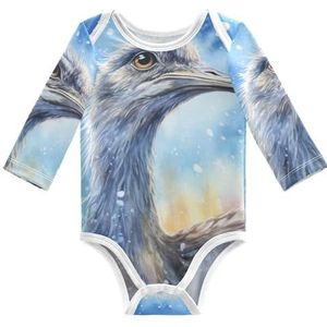 KAAVIYO Aquarel dier boeket baby body lange mouwen katoen bodysuit voor neutrale pasgeborenen 3-24 maanden, Patroon., 18 Maanden