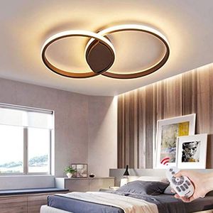 JINWELL Acryl plafondlamp, smeedijzeren ronde woonkamerlamp, modern led-plafondlamp design, metalen kroonluchter voor de eetkamer, keuken, slaapkamer, badkamer, plafondverlichting, 36 W, twee cirkels,