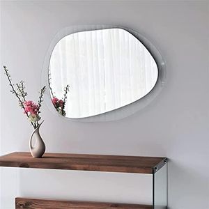 Gozos Marzagon Moderne industriële spiegel, asymmetrische wandspiegel met helder achterglas, inclusief bevestigingsmateriaal, ideaal als decoratieobject, 75 x 55 x 2,2 cm