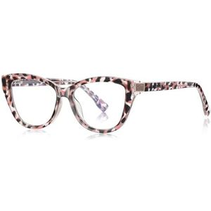 moomoobird Cat Eye Bril Blauw Licht Blokkeren TR90 Montuur Mode Bril Frame voor Vrouwen, Patroon Met Duidelijk