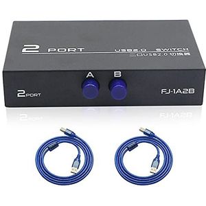 QIANRENON 2 poort printer switch adapter, handmatige scanner delen USB Switcher Hub, staat twee computers delen 1 USB-apparaat zoals printer, scanner, camera, toetsenbord