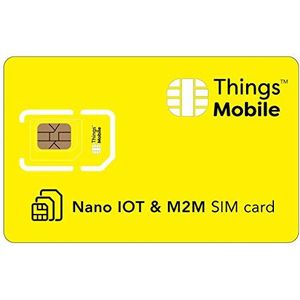 Nano SIM Card IoT & M2M Things Mobile met wereldwijd afdekking en GSM/2G/3G/4G LTE multi-functioneel netwerk, zonder vaste kosten en concurrerende voordelen, incl. creditcard.