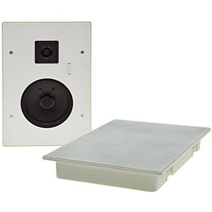 ChiliTec Inbouwluidspreker muur plafond luidspreker 2-weg flatpanel 120Watt inbouwdiepte 34mm speaker wit
