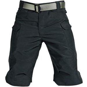 Zwart,3XL,Heren Cargo Shorts, Waterdichte Outdoor Geruite Tactische Cropped Broek Met Meerdere Zakken Wandelbroek