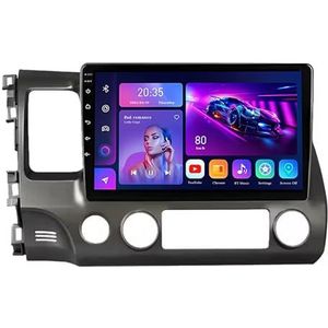 10"" 2 DIN Android 14 Autoradio Stereo voor Honda Civic 2006-2011 met draadloze CarPlay Backup Camera Stuurwielbediening GPS Navigatie Bluetooth(L20(2+32G))