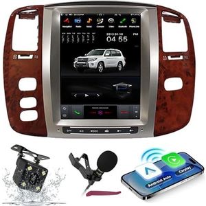 Android 15 Autoradio Navi voor T-oyota Land Cruiser (2002-2007) 12.1 ""Touchscreen Car Multimedia Player met draadloze carplay GPS-navigatie Bluetooth 5.0 HIFI FM 5G-WiFi SWC DSP MIC,4g+64g