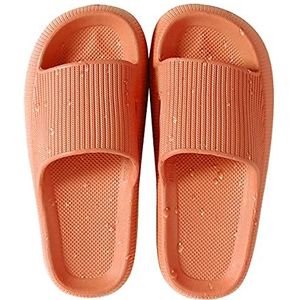 HSHAPAY Pantoffels voor dames en heren, antislip, licht, doucheschoenen, sneldrogend, extra dikke sandalen, Oranje, 8/8.5 UK