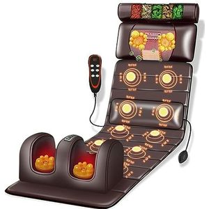Massage Mat Met Warmte 10 Trillende Nodes Volledige Lichaamsmassage Mat Met Verstelbare Kussensverwarming Pads, Volledige Lichaamsmassage Voor Nek En Rug Spier Ontspanning