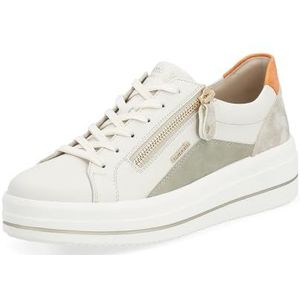 Remonte D1C01 Low-Top sneakers voor dames, lage schoenen, losse inlegzool, wit combi 82, 40 EU