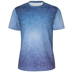 Xmas Tree Ball Stars Print Heren Sport T-shirt, Ademend Cool Dry Mesh Base Layer Tops Korte Mouw Running Top Gym Shirt, Zwart, S