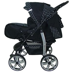 Kinderwagen 3-in-1 2-in-1 set Isofix Buggy Combi-kinderwagen King Car by SaintBaby White Dots 96 2-in-1 (zonder autostoel)