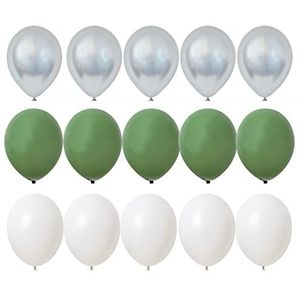 Ballonnen 2 0 stks 1 0 inch ballon kit retro groene witte gouden ballen for verjaardag trouwdag jungle zomer feest decor huisbenodigdheden Heliumballonnen (Color : 15pcs 10inch I, Size : 10inch)