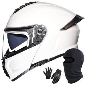 Motorhelm Systeemhelm Integraalhelm Dubbel Vizier DOT/ECE Gecertificeerd Hoogwaardige Helm Motorintegraalhelm Scooterhelm Valhelm Voor Dames En Heren L,XXL/61-62CM