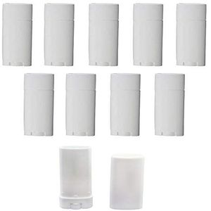 10 stuks 15ml Deodorant Containers, Lege navulbare Plastic Ovale Lip Gloss Balm Buizen, voor Vul Deodorant Chapstick, Lippenbalsem, Lipstick, Etc, Transparant, Kleur: wit, M