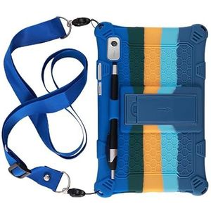 Geschikt for Lenovo Tab M 9 TB-310FU TB-310XU 9 ""Schokbestendige Silicon Kickstand Kids Tablet cover(Color:Colourful Navy)