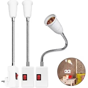 TANXIS E27-fitting, lampfitting met schakelaar, lampfitting met 3 m kabel voor LED E26/E27 gloeilamp, 3 stuks - wit