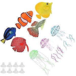 Aquarium Decor, Duurzame Kunstmatige Gloeiende Vis Set voor Kinderen Speelgoed voor Aquarium Decoratie voor Thuiskantoor voor Aquarium