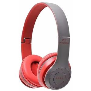 Ziyan Hoofdtelefoon, draadloze bluetooth-headset, opvouwbare draadloze sporthoofdtelefoon met hifi-stereogeluid, voor reizen naar thuiskantoor, outdoor, transport, reizen, studie, rood