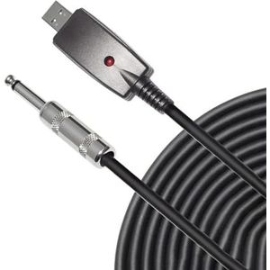 Gitaar Instrument Kabel USB Naar Gitaarkabelinterface 6,35 Mm Jack Elektrische Gitaarmixeradapter Voor Microfoonaudiokabel Gitaar Audiokabel