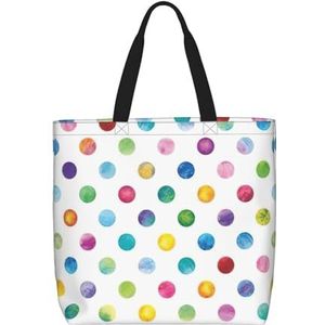 EdWal Wiskunde Geometrie Geek Calculus Print Tote Bag Voor Vrouwen Schoudertassen Grote Kruidenier Handtas Crossbody Tas Voor Werk Reizen Winkelen, Blauw Polka Dot Patroon, Eén maat