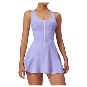 ROEUIPG Sportjurk met ritssluiting aan de onderkant, niet-verblindend, effen, comfortabel, voor de zomer, outdoor racen, ademende fitness-tenniskleding (paars, XL)