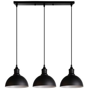 LANGDU Moderne minimalistische aluminium lampenkap Zwart ijzer Kunstkroonluchter Metaal Creatieve hanglamp met verstelbaar snoer Hanglamp for keukeneiland Studeerkamer Woonkamer Bar (Size : 50cm)