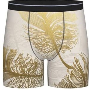 Boxer slips, heren onderbroek Boxer Shorts been Boxer Briefs grappige nieuwigheid ondergoed, kroon pluim folie goud, zoals afgebeeld, L