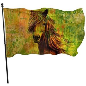 Vlaggenlijn 90X150cm Geel Paard Piraat Vlag Vervaagbestendig Bunting Banner Vlaggen Polyester Vlag Voor Vieringen Tuin Geschenken