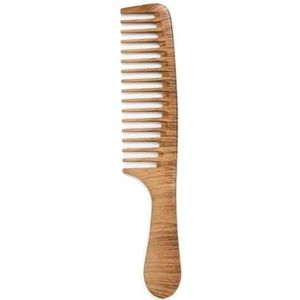 Natuurlijke perenbloesem kam gladde kam hoofdhuid massage anti wirwar bamboe houten kam anti-wirwar statische haarborstel salon tool (maat: E)