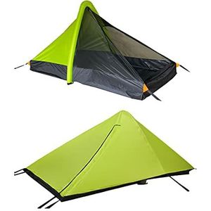 Opblaasbare tent, 1-2 personen ultralichte dubbellaagse backpacktenten voor kamperen, geen tentstok nodig in seconden opgezet om te wandelen, buitenkamp, strand (groen)