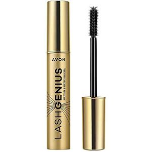 Avon Lash Genius Mascara, volume, lengte, lift, intensiteit, definitie, perfecte wimpermascara met Smart Control-borstel, Blackest Black