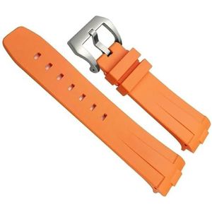 dayeer 24mm Natuur Zacht Rubber Horlogeband Fit Voor Panerai PAM00111/441 Band Vlinder Gesp Waterdichte Armband accessoires (Color : Orange 1, Size : 24mm)
