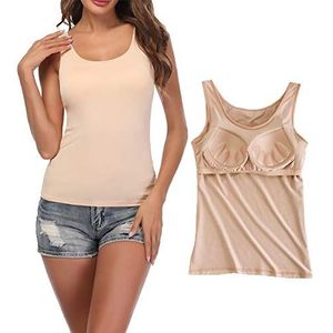 STARBILD bh-hemd voor dames, mouwloze tanktop, basic tanktop, gewatteerd hemd voor dagelijks gebruik