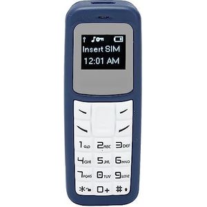 Mini Mobiele Telefoon, Compact en Gemakkelijk Mee Te Nemen Lichtgewicht ABS Mini Mobiele Telefoon Lage Stralingssnelheid Helder voor op Reis (Blauw)