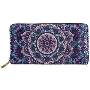 SENATIVE Vrouwen Lange Slanke Purse Mode Muti-Card Clutch Bag Pecfect Gift voor Lover, Mandala Bloemen (multi) - 20201008-73