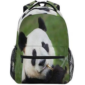 LUCKYEAH Dier Panda Eten Bamboe Rugzak School Boek Tas voor Tiener Jongen Meisje Kids Dagrugzak voor Reizen Camping Gym Wandelen