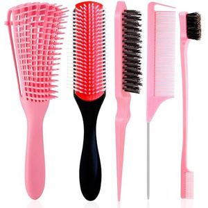 3 Stks Kapper Kam Clipper Kammen Platte Top Clipper Kam Koolstofvezel Snijden Kam Plagen Kammen Afscheid Vlechten Kam met Rvs Pijlstaart, Styling Kam Voor Alle Haartypes