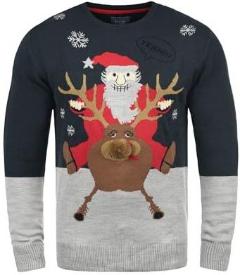 Blend - Gebreide Trui - Ronde Hals - Grappige Kerstmotieven - Regular Fit