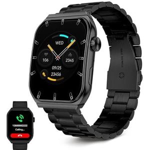 Ksix Olympo Smartwatch voor heren, elegante smartwatch met oproepen en meldingen, fantastisch AMOLED-display, gezondheids- en sportmonitor, spraakassistenten, looptijd 5 dagen, iOS- en Android-app,