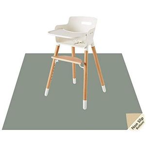 Baby Splat vloermat voor onder kinderstoel/kunst/ambachten van CLCROBD, 129,5 cm waterdichte anti-slip voedselspatmat voor het eten van rommel, wasbare vloerbeschermingsmat en tafelkleed (grijs)