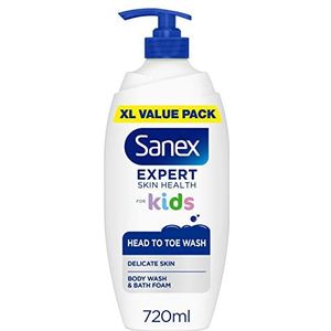 Sanex BiomeProtect Kids Head to Toe Wash 720ml, Gently Cleanses Hair & Delicate Skin, Shower Gel & Body Wash for Children, 720ml