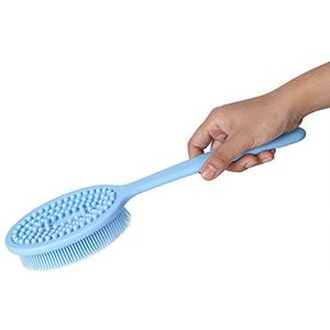 Badborstel, slijtvast met ophanggat Siliconenborstel, multifunctioneel arbeidsbesparend voor afwassen in bad(Blauw)