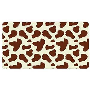 Bruin Wit Koe Patroon Mode Bureau Muismat Antislip Gaming Muismat Accessoires Decor 40X75cm