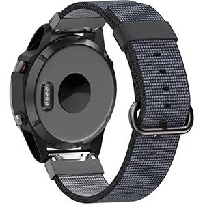 INEOUT 22mm Nylon Smart Watch Band bandjes Compatibel met Garmin Fenix ​​5 Plus 6 Pro 7 Forerunner 935 945 EPIX Quick Release Watchbands Vervanging (Color : Black, Size : 22mm Width)