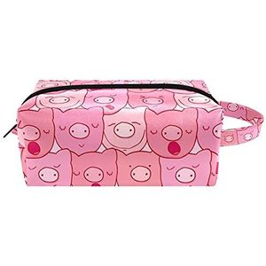 Opknoping cosmetische tas, Cartoon schattige raketten ruimte waterbestendig toilettas voor vrouwen heren meisjes kinderen, Draagbare lederen make-up kleine tas, Multi kleuren 10, 8.2x3.1x3.5 in/21x8x9 cm,