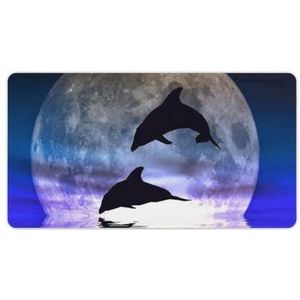 Moon Dolphin Mode Bureau Muismat Antislip Gaming Muismat Accessoires Decor 40X75cm