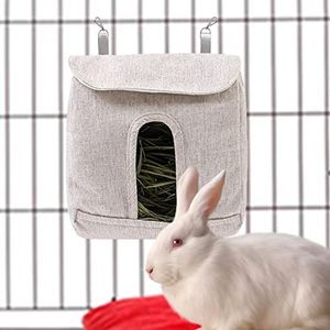 Hooivoeder voor cavia's | Duurzame voerzak voor kleine dieren | S//L verstelbare hangende konijn hooivoederzak met haken voor cavia's, konijnen, chinchilla's Yayou