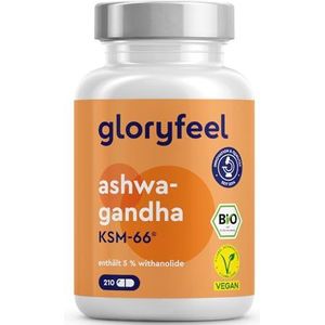 Ashwagandha KSM-66® 7200mg - 210 capsules - 600 mg Ashwagandha-KSM extract waarvan 30 mg witanolide - biologische kwaliteit en 100% veganistisch