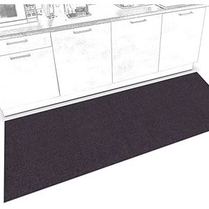 ANRO Keukenloper keukentapijt antislip tapijt loper tapijt keuken loper gang keukenmat halloper textiellook uni antraciet afwasbaar 280 x 67 cm