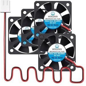 WINSINN DC 50 mm ventilator 24 V 5020 dubbele kogellagers 24 volt borstelloze koeling 50 x 20 mm 2PIN (verpakking van 4)